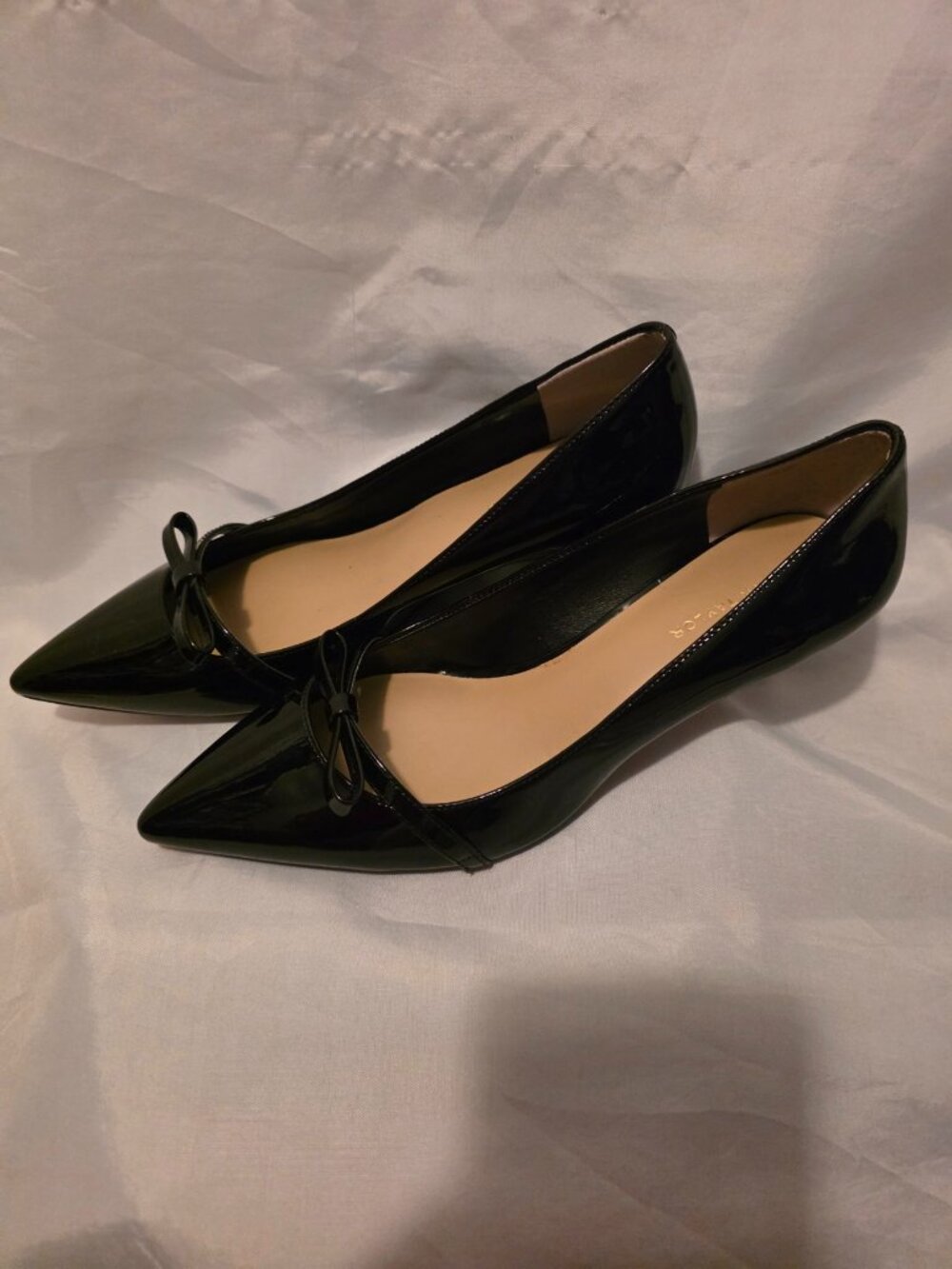 Anne Klein Black Patent Leather Heels, Size 6.5, 2-inch heel